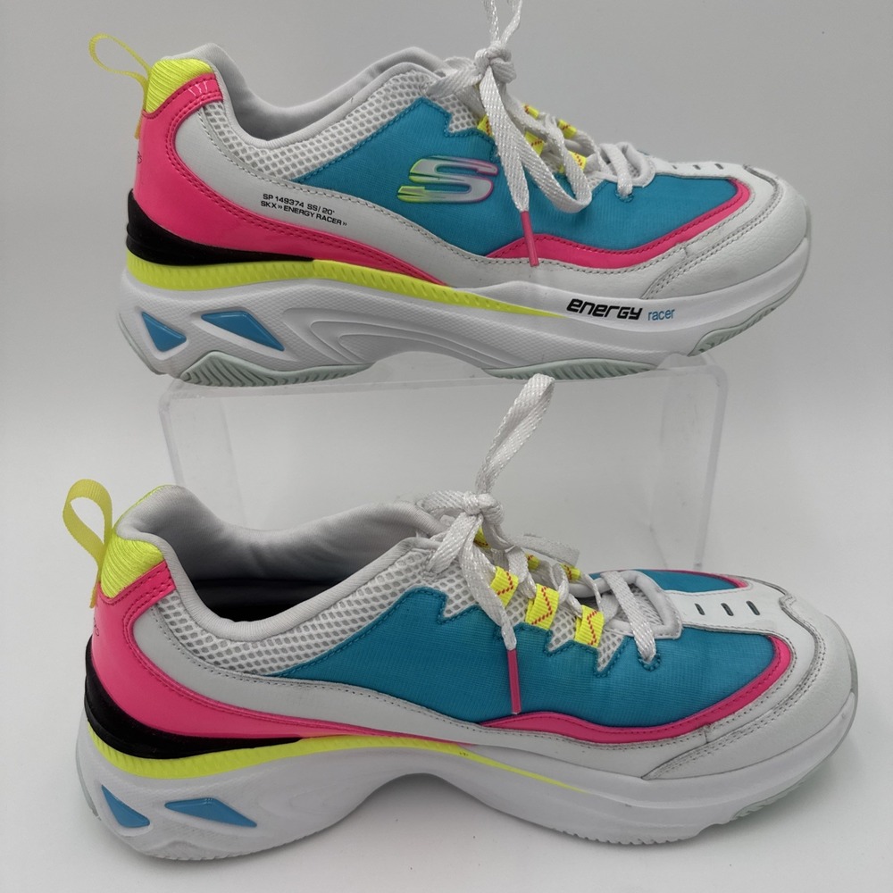 Skechers Energy Racer-She's Iconic Women's  White-Blue-Pink 149374-WBLP Size 9.5